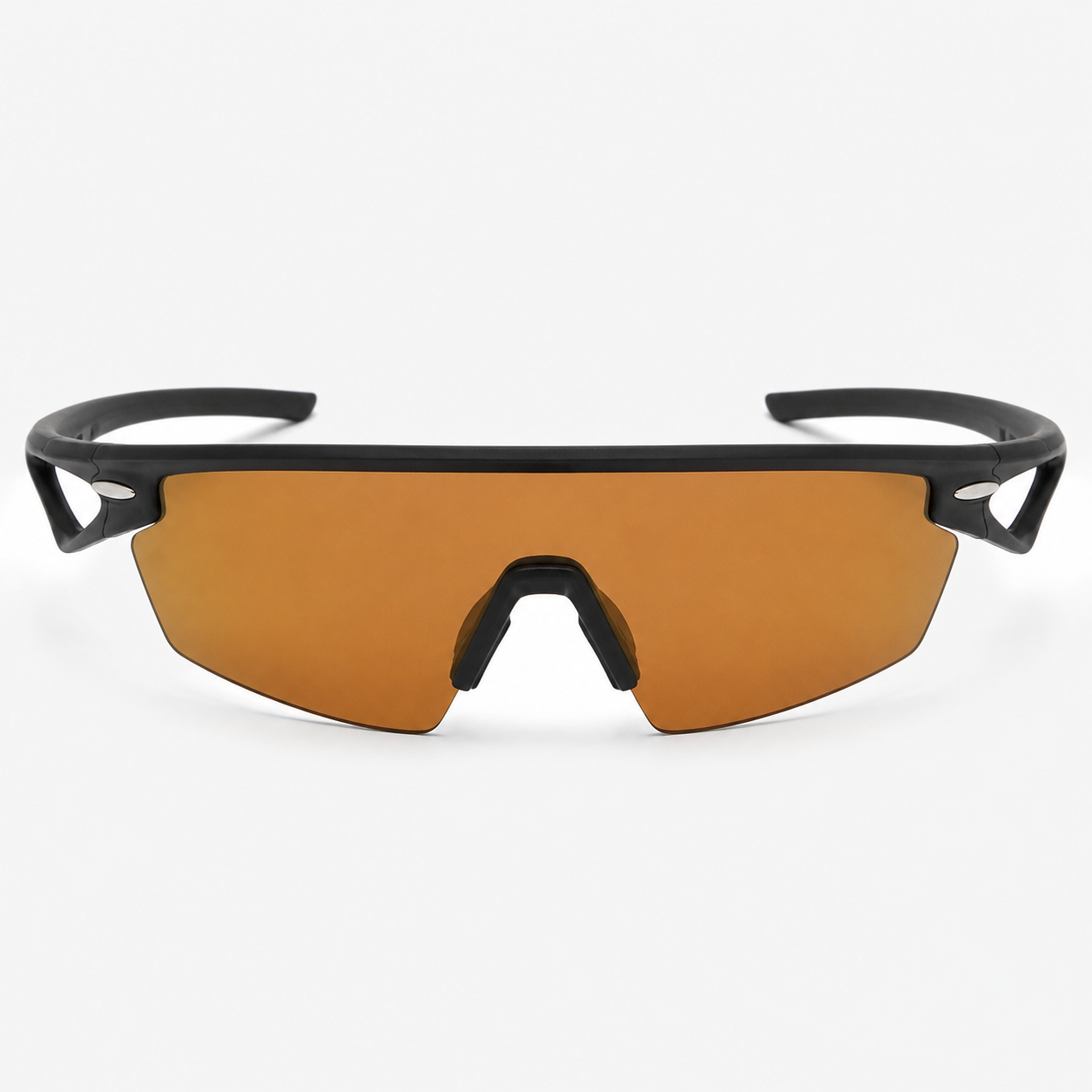 Unisex TR Semi-Rimless Shield Outdoor Sports Sunglasses, clean front product view