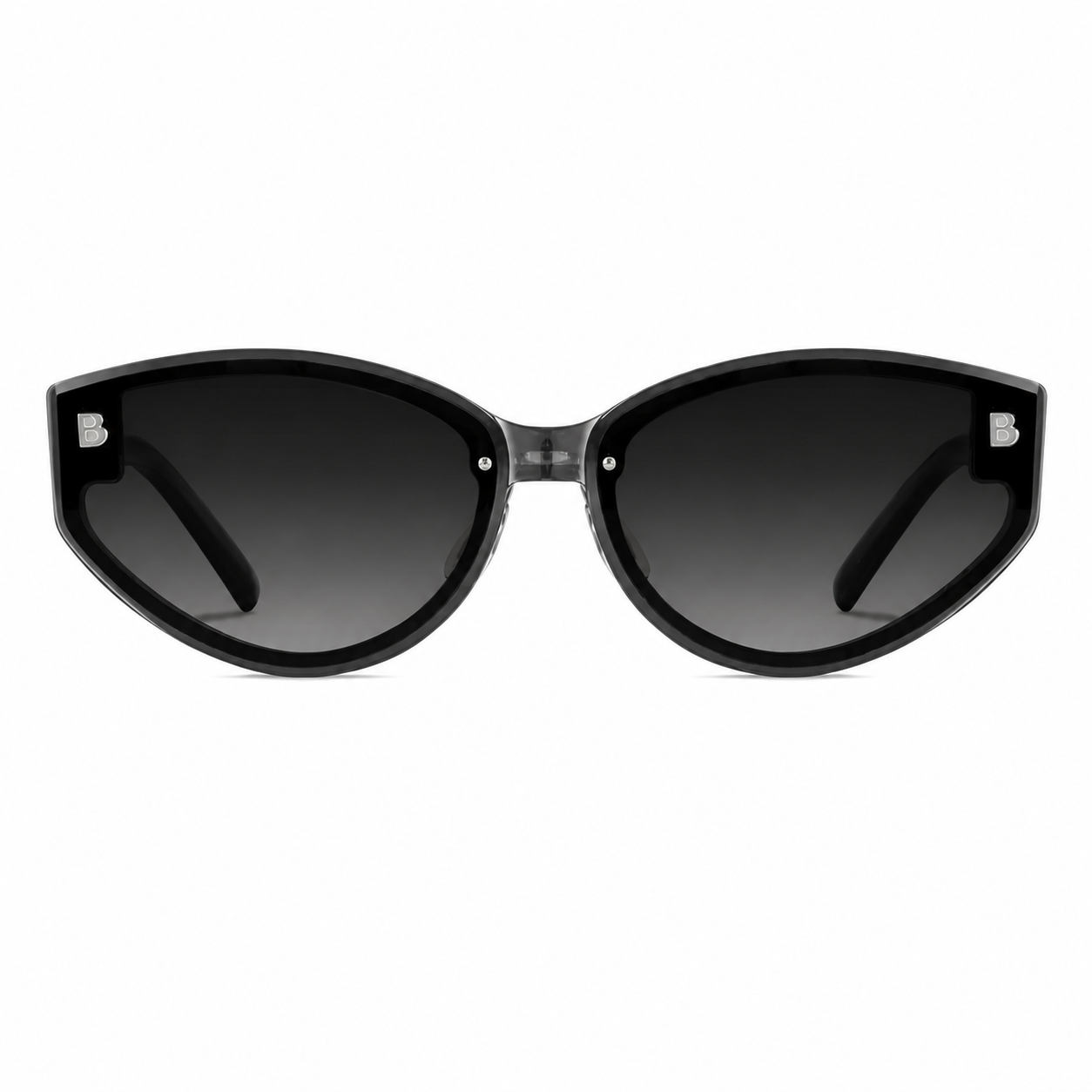 Gray women's TR90 cat-eye UV400 sunglasses, front product view