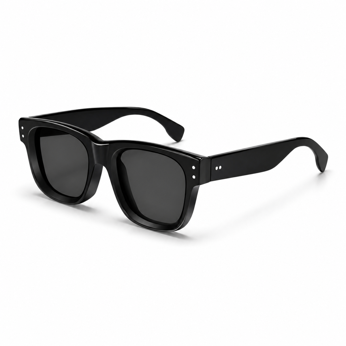 Black Women's Polycarbonate Oversized UV400 Sunglasses, 45-degree product view