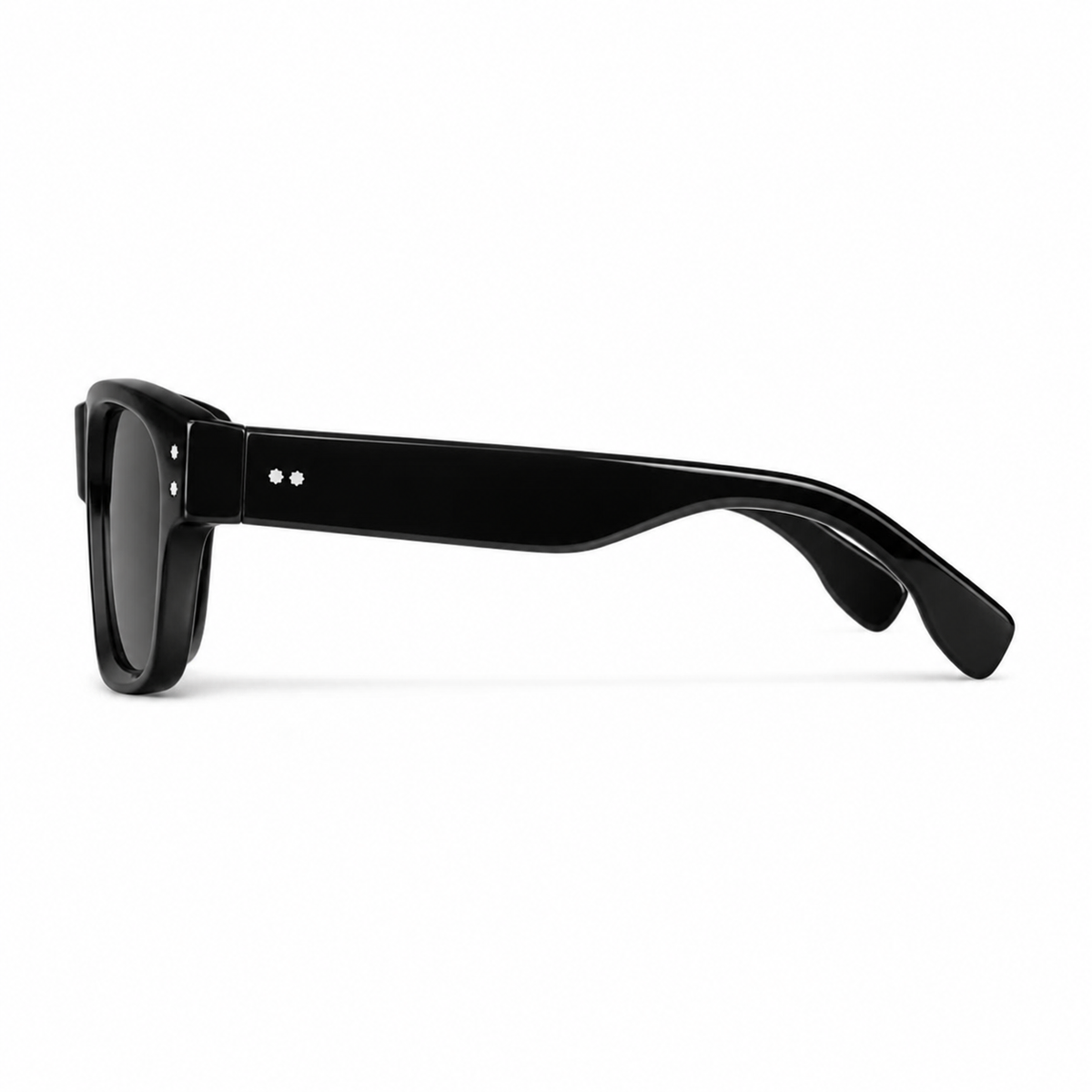 Black Women's Polycarbonate Oversized UV400 Sunglasses, side temple product view
