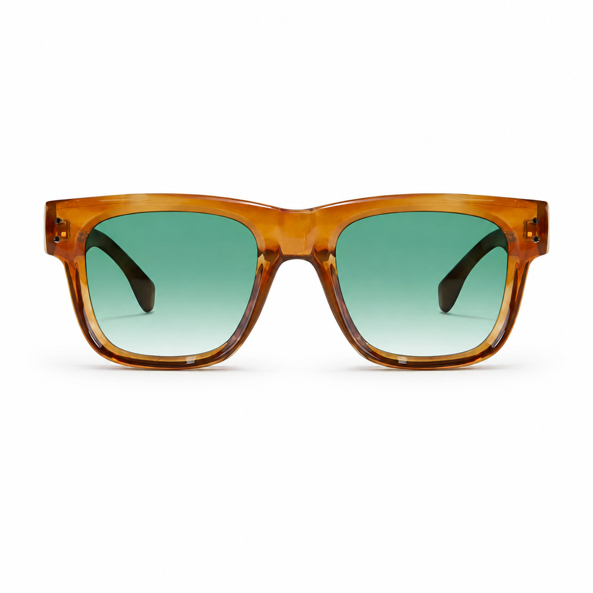 Crystal Brown Women's Polycarbonate Oversized UV400 Sunglasses, clean front product view