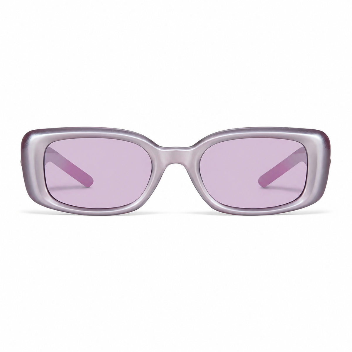 Lavender Pink Women's Polycarbonate Narrow Rectangle Sunglasses, clean front product view