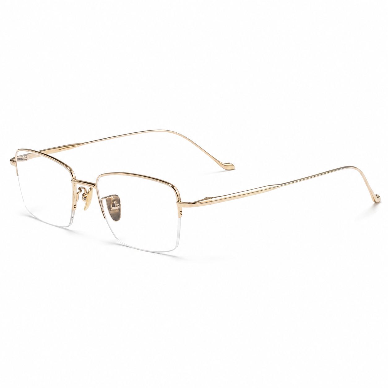 Black Business Part-Titanium Semi-Rimless Glasses, high-resolution product view