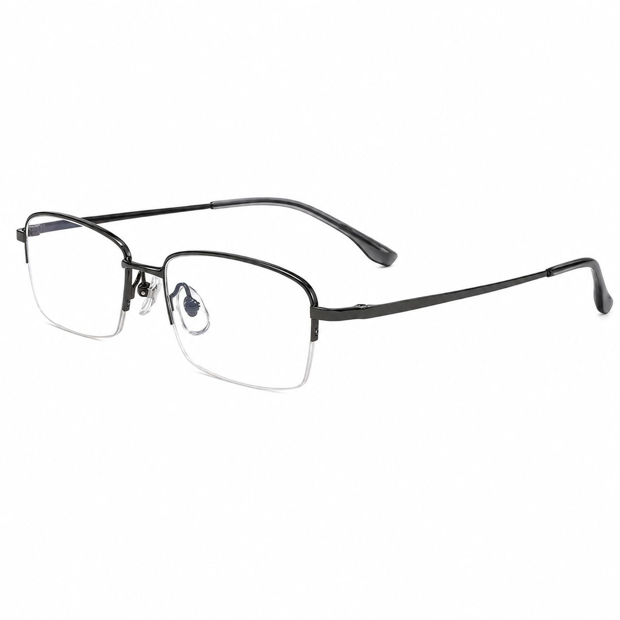 Gold Classic Business Pure Titanium Semi-Rimless Glasses, high-resolution product view