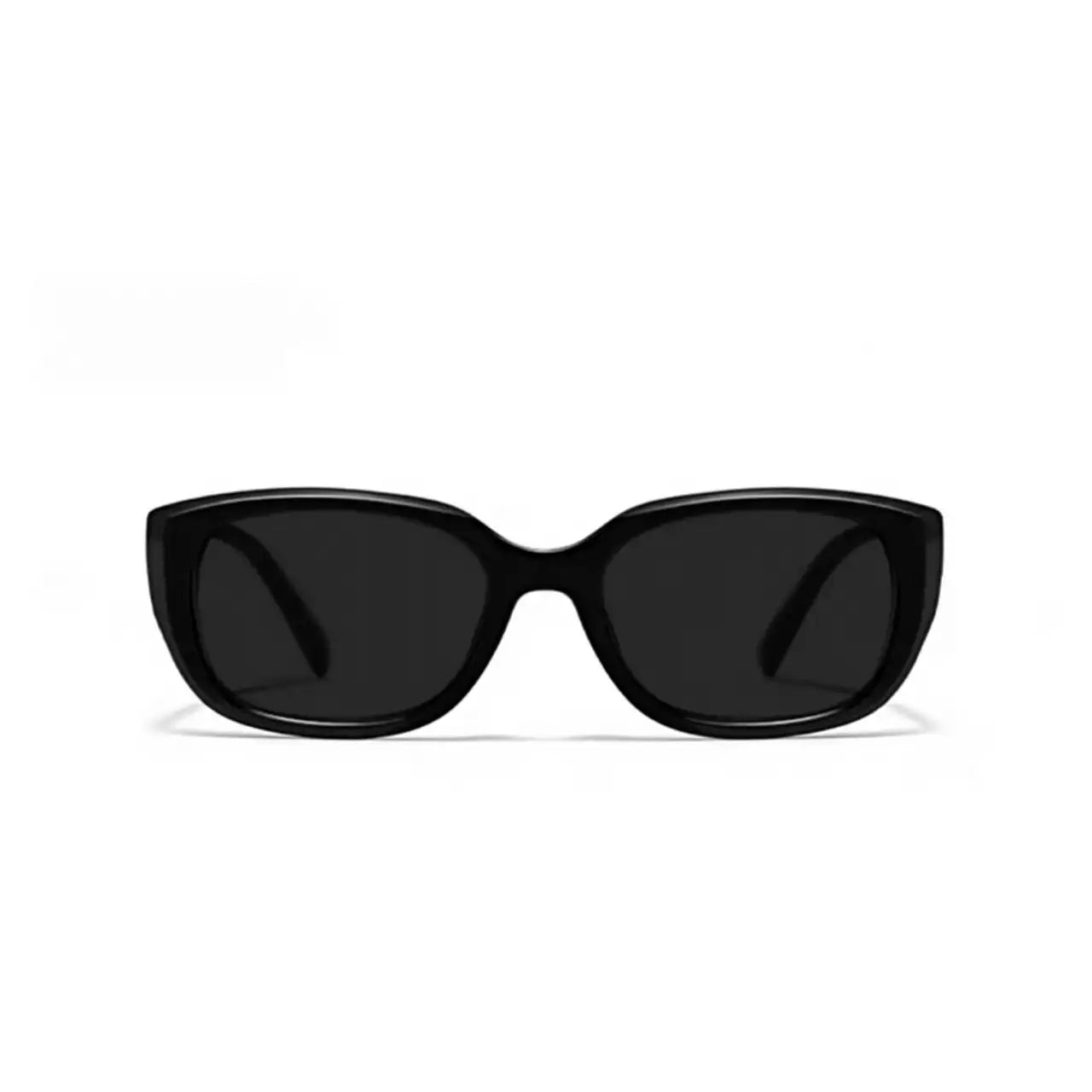 Women’s Black full-rim cat-eye sunglasses, straight-on product view
