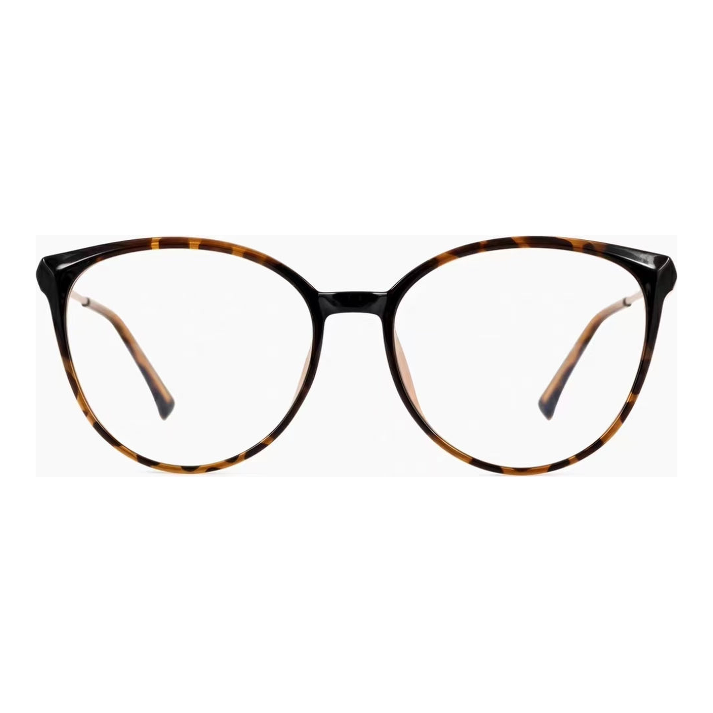 Tortoise Shell oversized cat-eye full-rim eyeglass frame, front product view