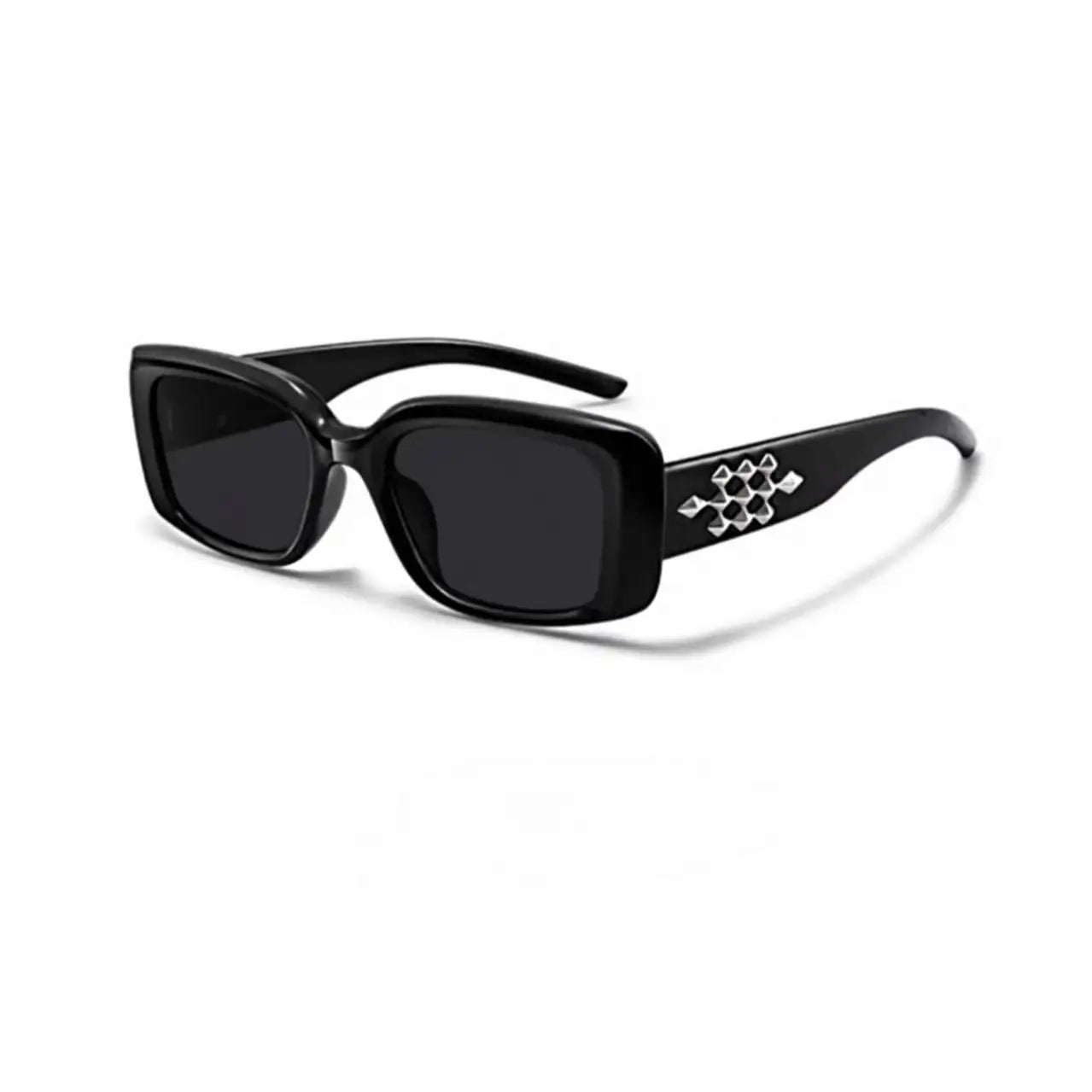 Women’s Black full-rim square sunglasses, 45-degree product view