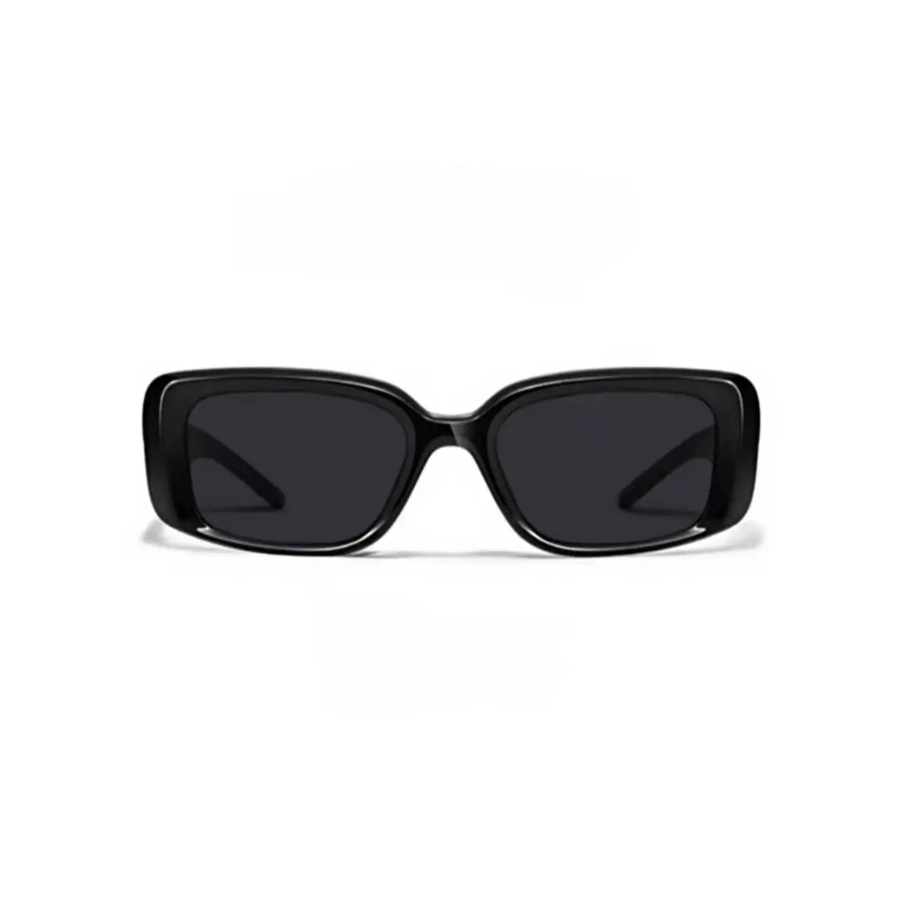 Women’s Black full-rim square sunglasses, straight-on product view