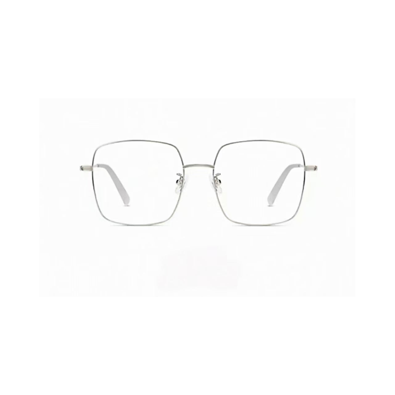Silver unisex ultra-light titanium alloy square full-rim glasses, front product view