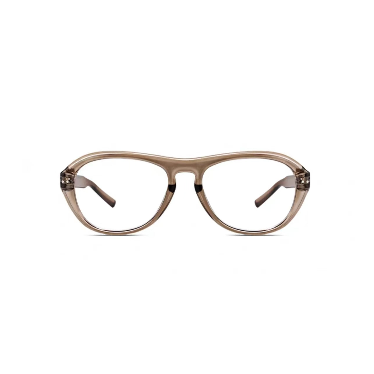 Crystal Brown unisex oversized polycarbonate full-rim glasses, front product view