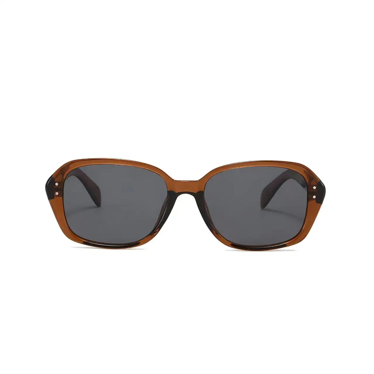 Women’s Crystal Brown full-rim square sunglasses, straight-on product view
