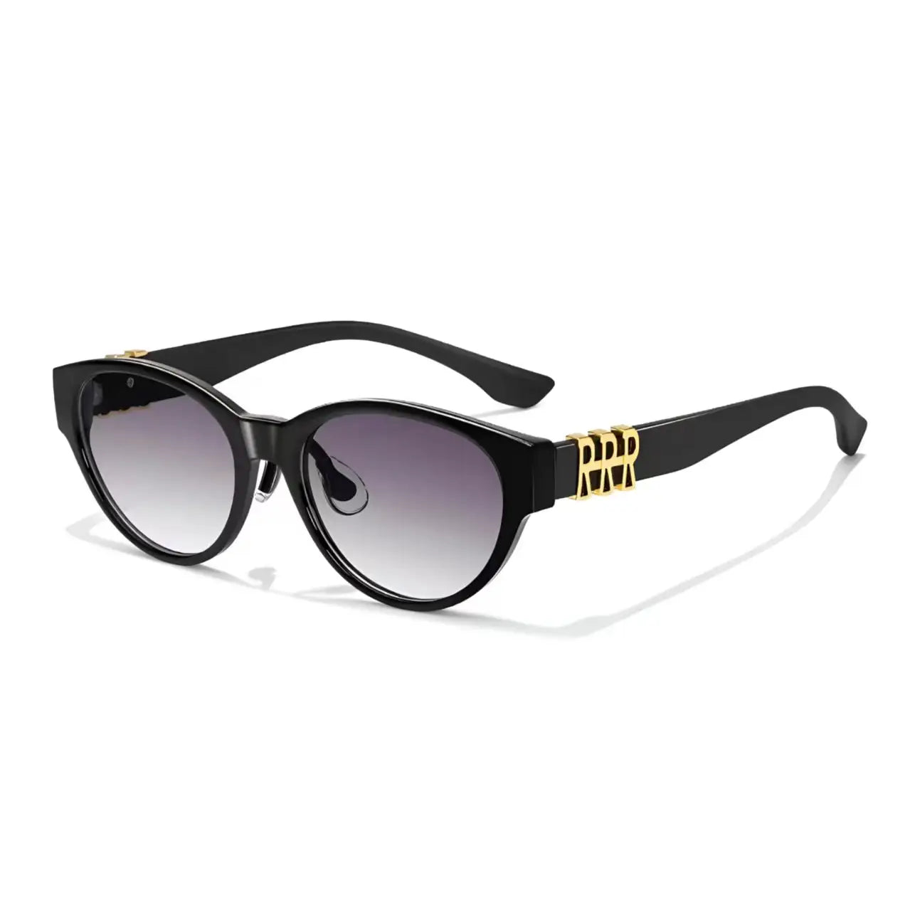 Women’s Black Plum full-rim wide cat-eye sunglasses, 45-degree product view