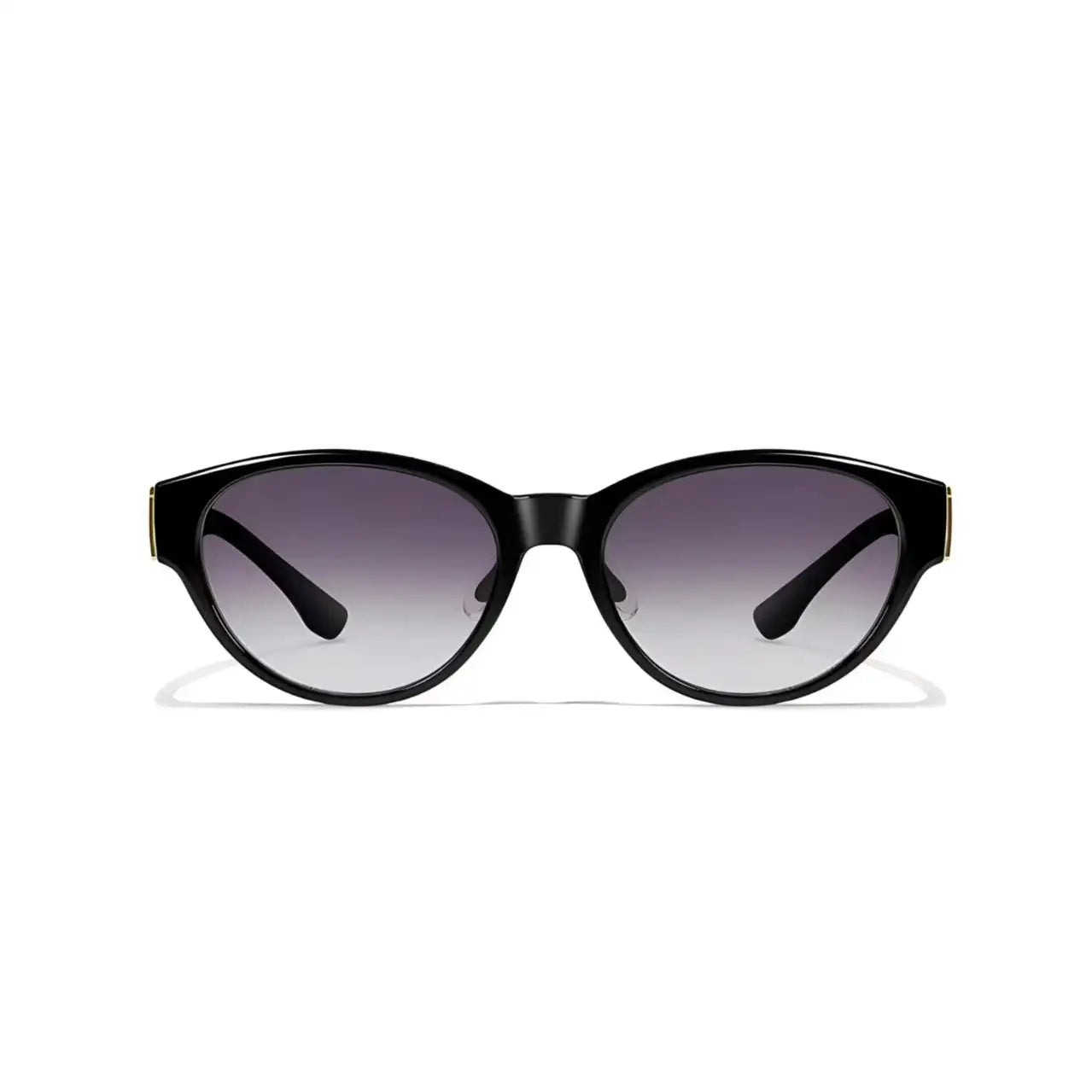 Women’s Black Plum full-rim wide cat-eye sunglasses, straight-on product view