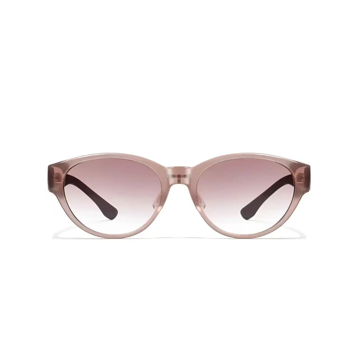Women’s Dusty Pink full-rim wide cat-eye sunglasses, straight-on product view