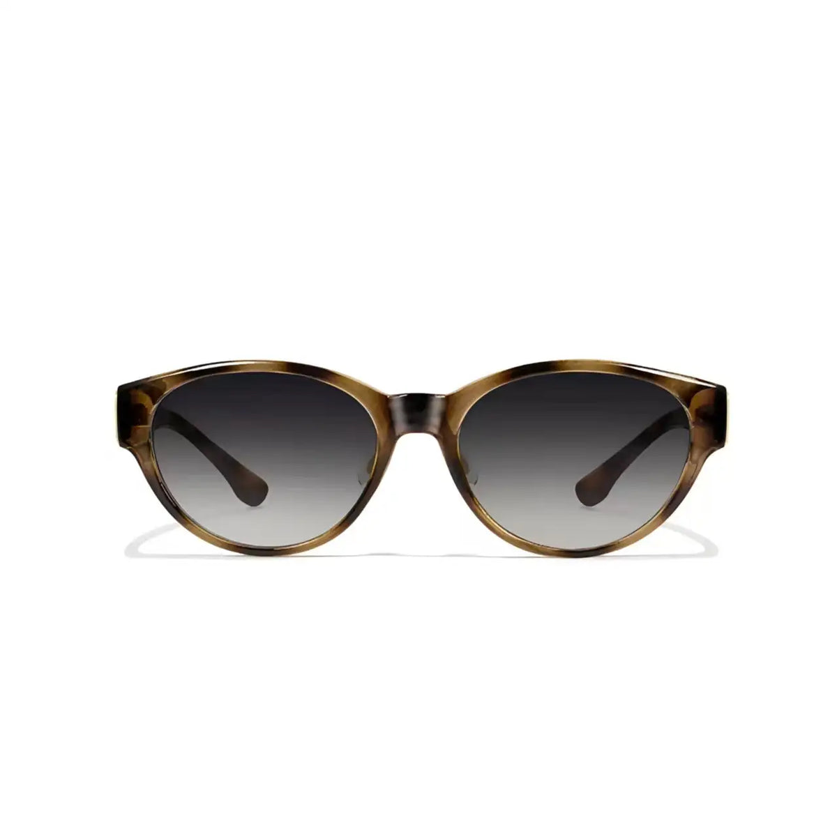 Women’s Tortoise Shell full-rim wide cat-eye sunglasses, straight-on product view
