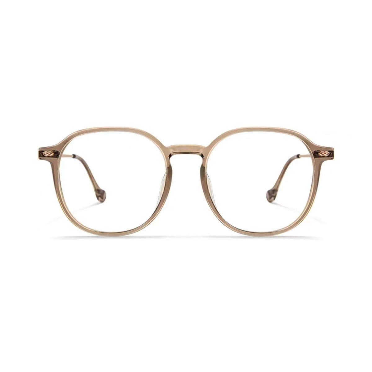 Cool Tea Brown women's oversized TR90 and titanium full-rim glasses, front product view