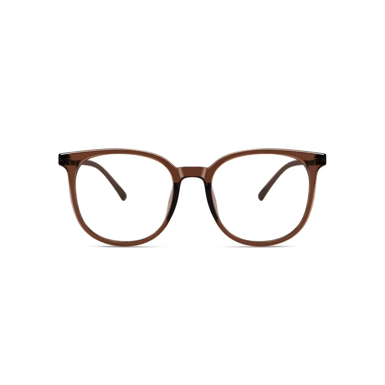 Chestnut Brown women's retro oversized TR90 full-rim glasses, front product view