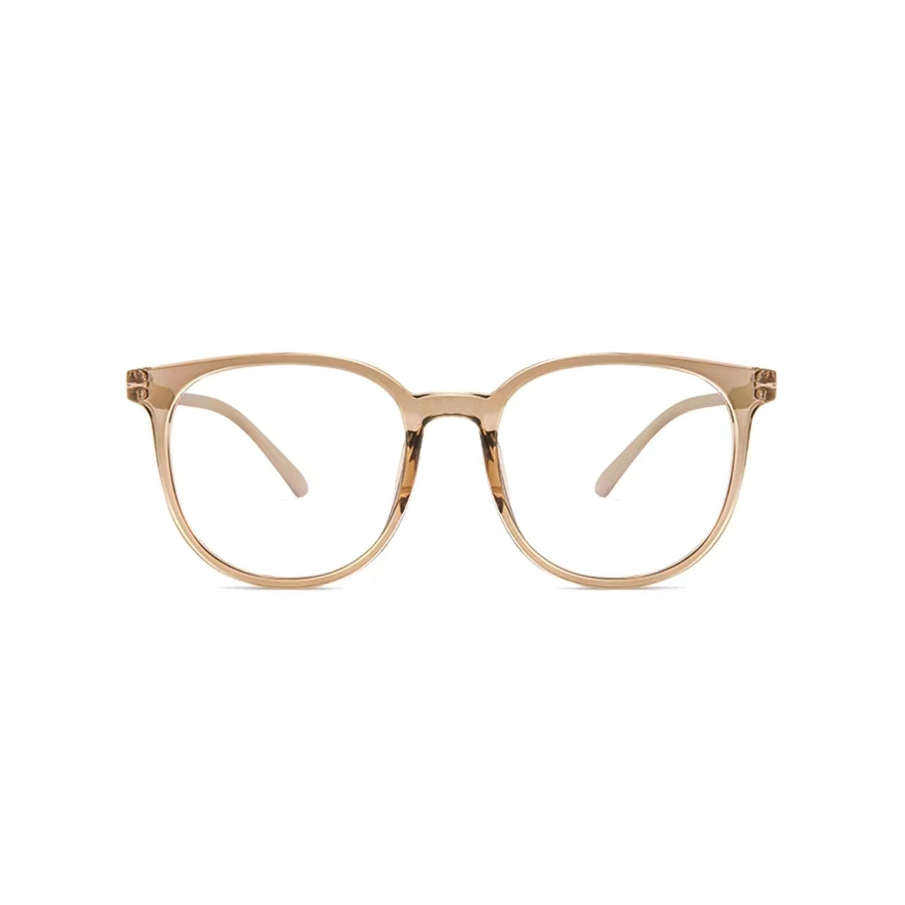 Honey Amber women's retro oversized TR90 full-rim glasses, front product view