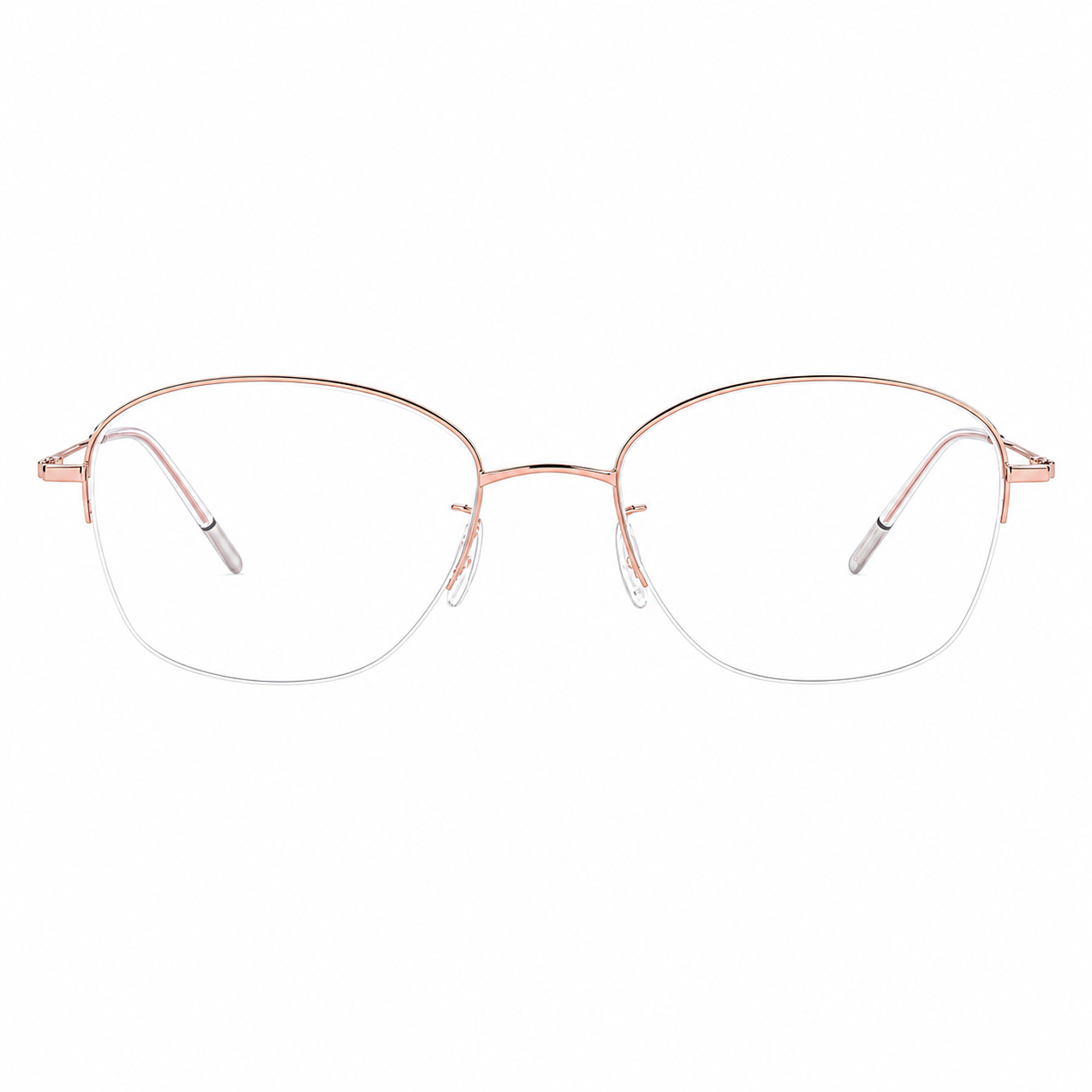 Rose Gold/Purple Gold Gradient women's titanium semi-rimless glasses, front product view